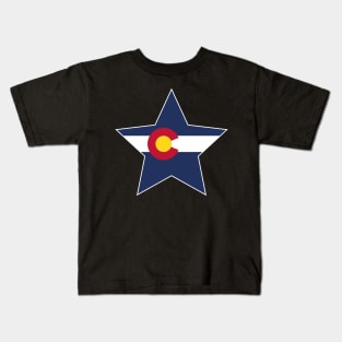 Colorado State Flag Star Kids T-Shirt